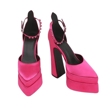 Women's Thick High Heel Platform Pumps -, Heels , Drestiny , 10, 5, 6, 6.5, 7.5, 8.5, 9, 9.5, Australia, Black, Deep Pink, Green, Heels, High Heels, New Zealand, Pink, Purple, Sandals, United Kingdom, United States, Yellow , Drestiny , www.shopdrestiny.com